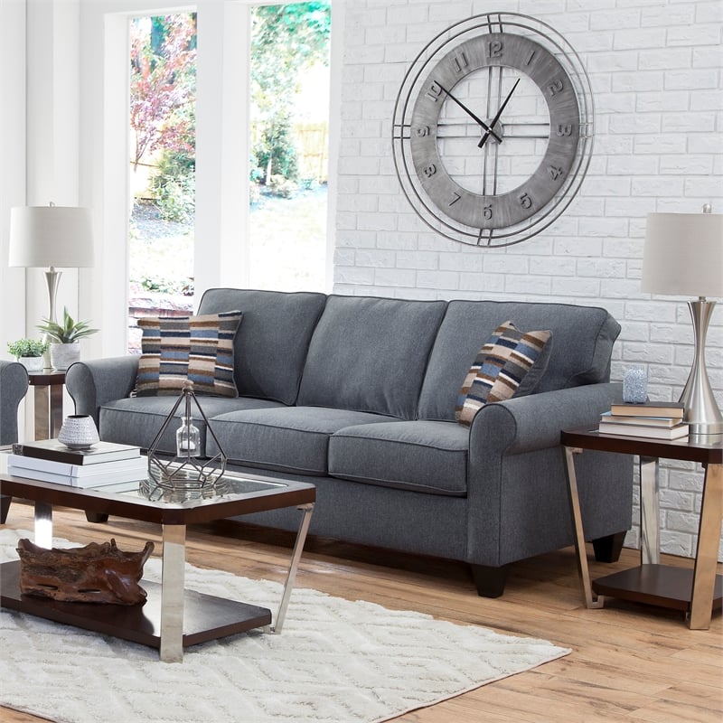 American Furniture Classics Eureka Rolled Arm Sofa with Two Pillows