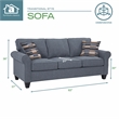 American Furniture Classics Eureka Rolled Arm Sofa with Two Pillows