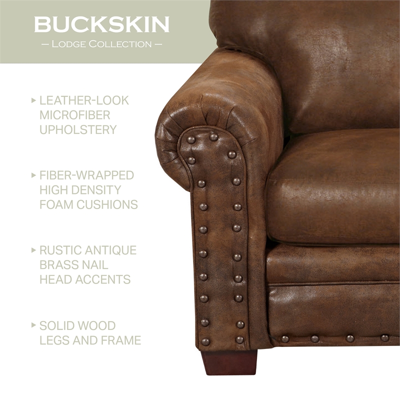American Furniture Classics Buckskin Arm Chair with Matching Ottoman