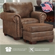 American Furniture Classics Buckskin Arm Chair with Matching Ottoman