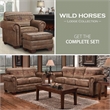American Furniture Classics Wild Horses Arm Chair with Matching Ottoman