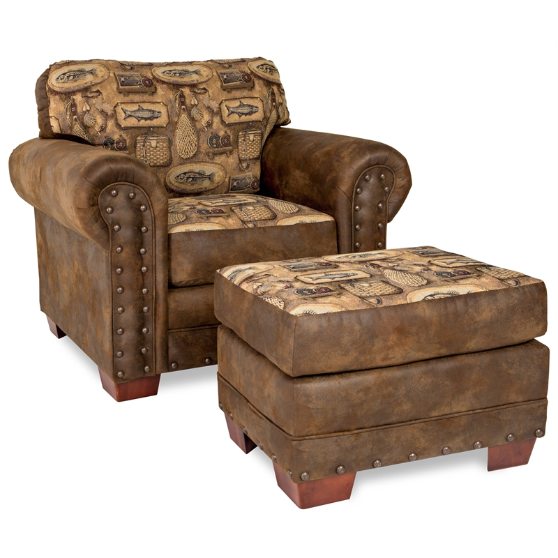 American Furniture Classics River Bend Arm Chair with Matching Ottoman