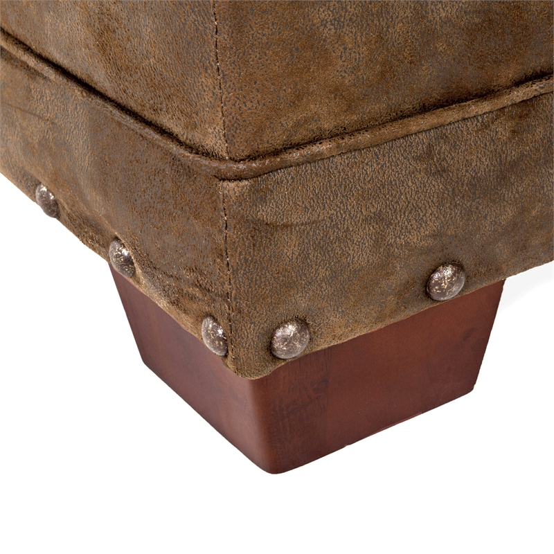 American Furniture Classics Deer Teal Arm Chair with Matching Ottoman