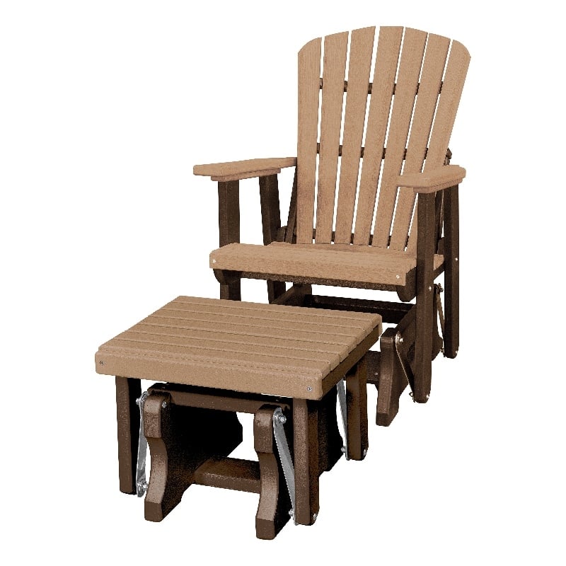 Fan Back Glider and Ottoman Glider in Cedar/Tudor