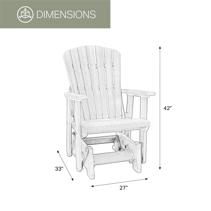 Fan Back Glider and Ottoman Glider in Cedar/Black