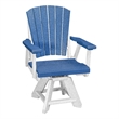 Dining Height Swivel Arm Chair in Blue/White