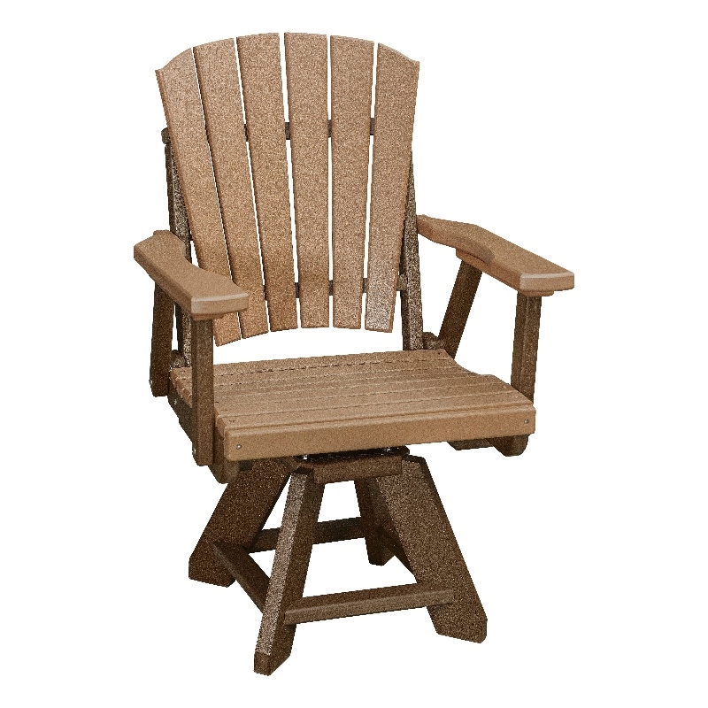 Dining Height Swivel Arm Chair in Cedar/Tudor