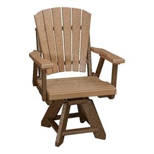 Dining Height Swivel Arm Chair in Cedar/Tudor