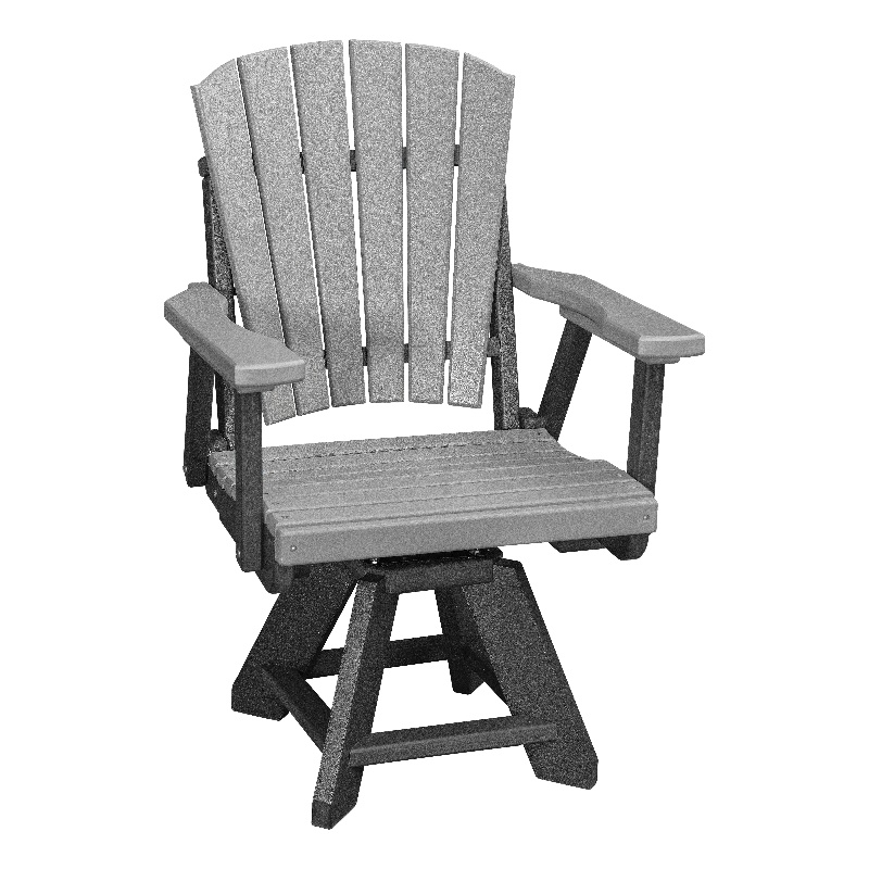 Dining Height Swivel Arm Chair in Light Grey/Black