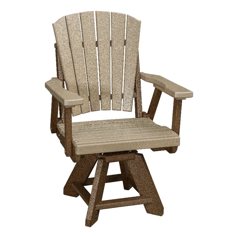 Dining Height Swivel Arm Chair in Weatherwood/Tudor