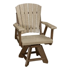 Dining Height Swivel Arm Chair in Weatherwood/Tudor