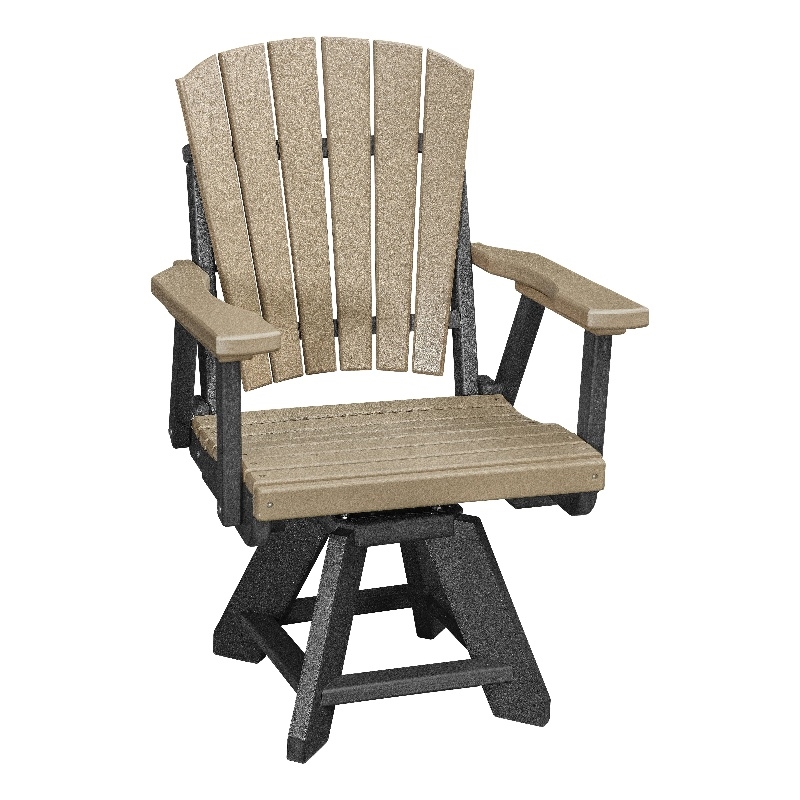 Dining Height Swivel Arm Chair in Weatherwood/Black