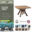 Dining Height Square Table in Aruba Blue/Black