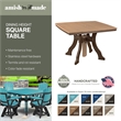 Dining Height Square Table in Aruba Blue/White