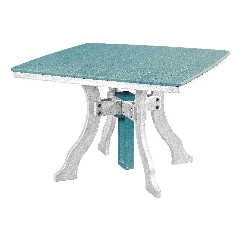 Dining Height Square Table in Aruba Blue/White