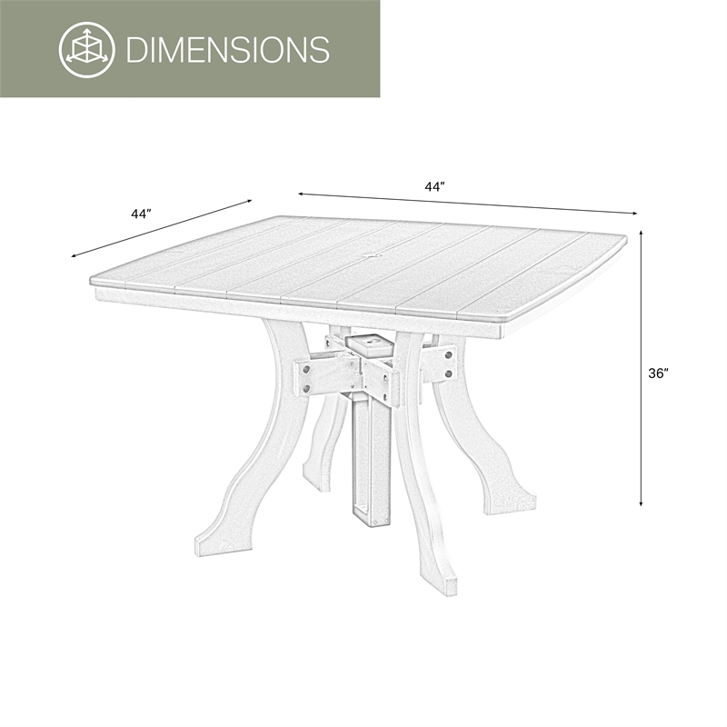 Dining Height Square Table in Light Grey/Black
