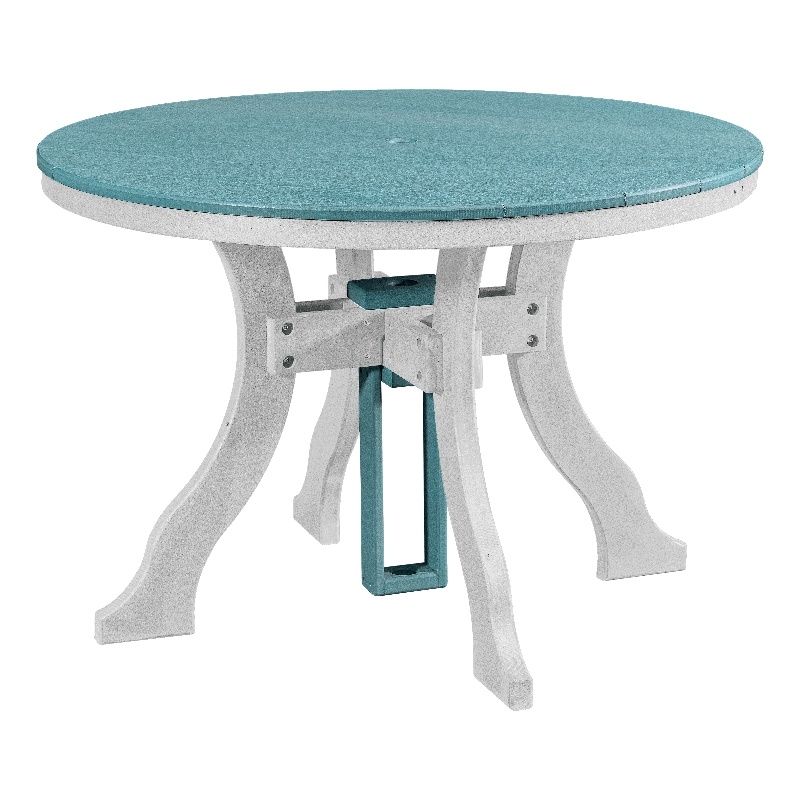 Dining Height Round Table in Aruba Blue/White