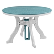 Dining Height Round Table in Aruba Blue/White