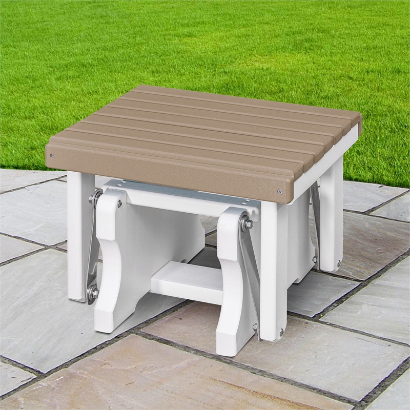Gliding Ottoman in Weatherwood/White Made in the USA
