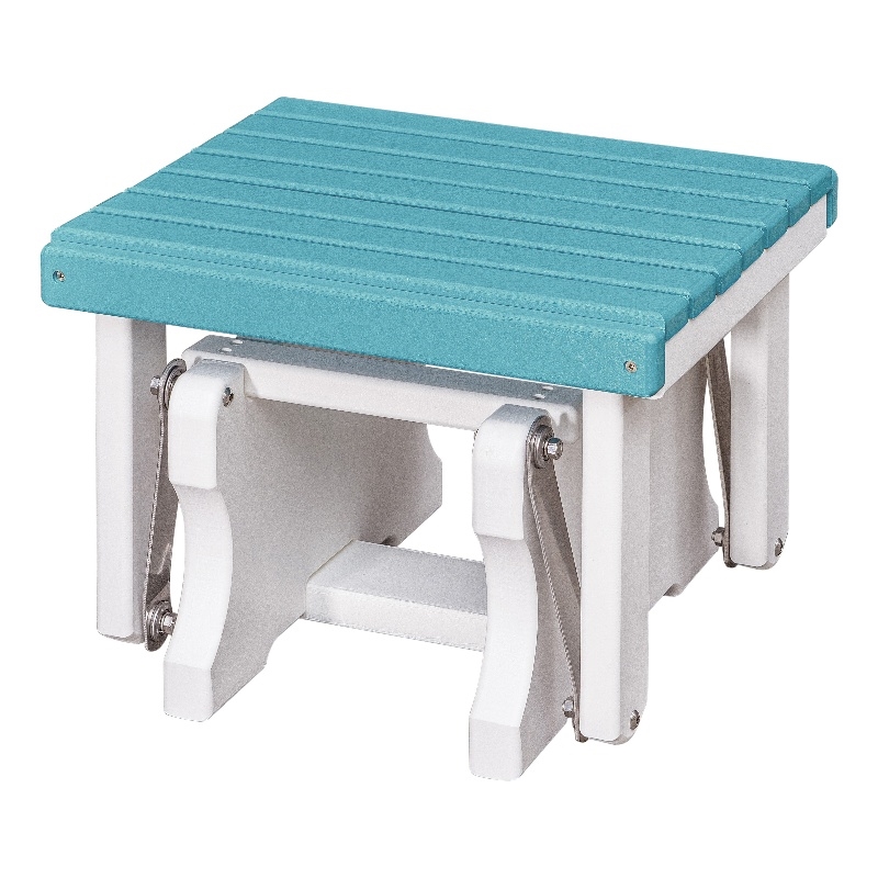 Gliding Ottoman in Aruba Blue/White