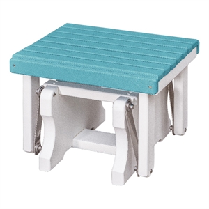 Gliding Ottoman in Aruba Blue/White