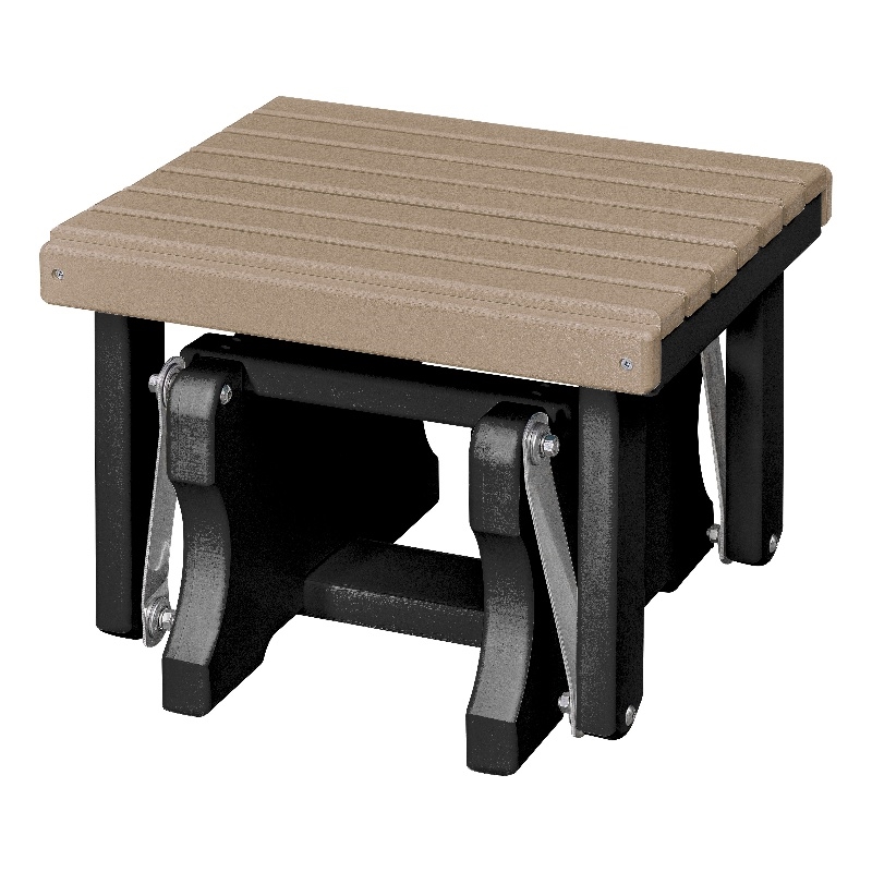 Gliding Ottoman in Weatherwood/Black Made in the USA