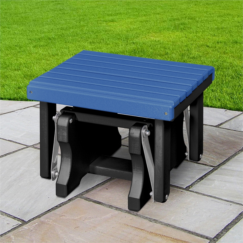 Gliding Ottoman in Blue/Black Made in the USA