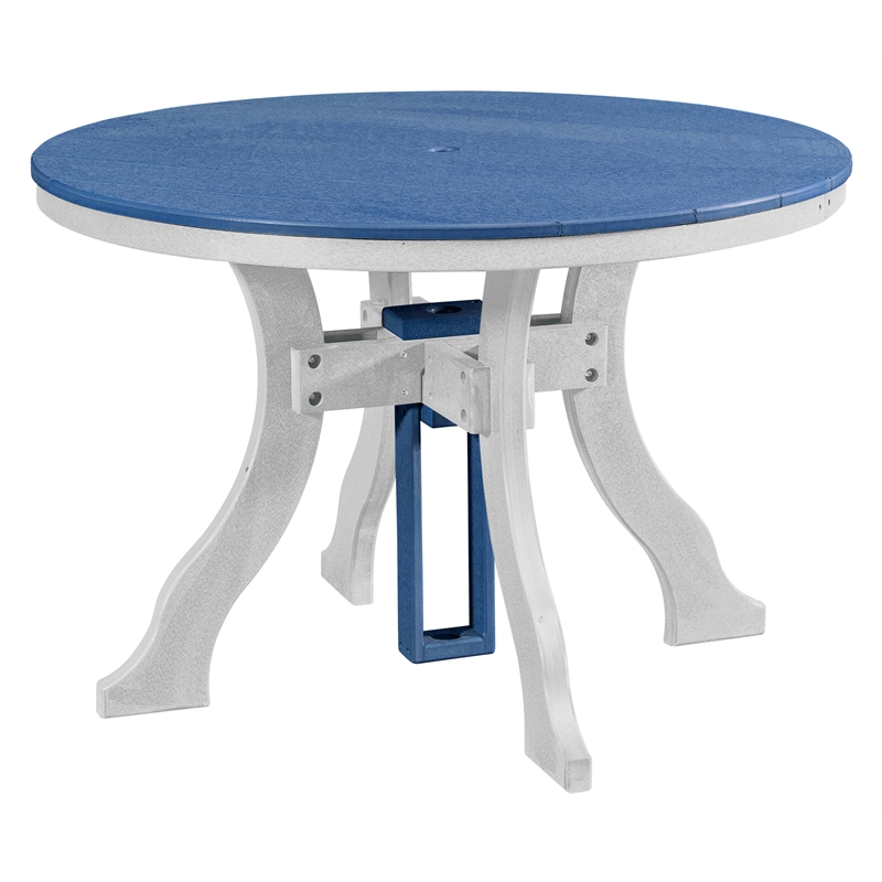 Five Piece Round Dining Height Dining Set in Blue/White