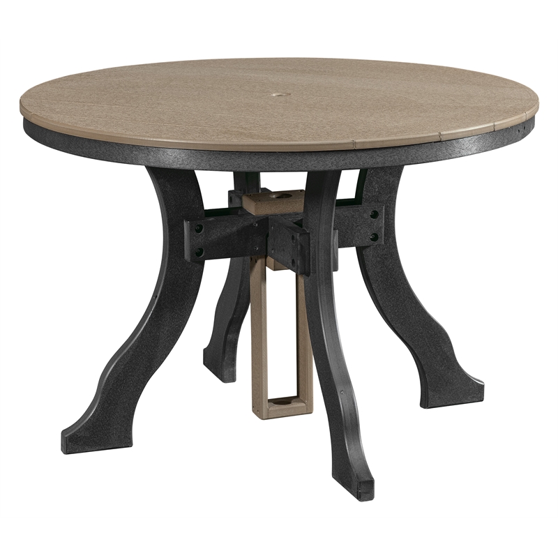 Five Piece Round Dining Height Dining Set in Weatherwood/Black