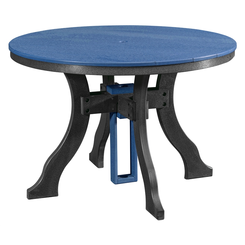 Five Piece Round Dining Height Dining Set in Blue/Black
