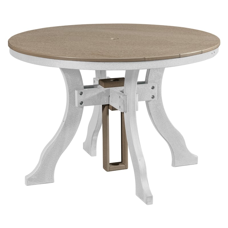 Five Piece Round Dining Height Dining Set in Weatherwood/White