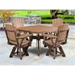Five Piece Square Dining Height Dining Set in Cedar/Tudor