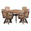 Five Piece Square Dining Height Dining Set in Cedar/Tudor