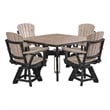 Five Piece Square Dining Height Dining Set in Weatherwood/Black