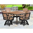 Five Piece Square Dining Height Dining Set in Cedar/Black