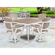 Five Piece Square Dining Height Dining Set in Weatherwood/White