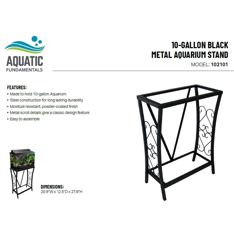 Aquatic Fundamentals 10 Gallon Metal Aquarium Stand