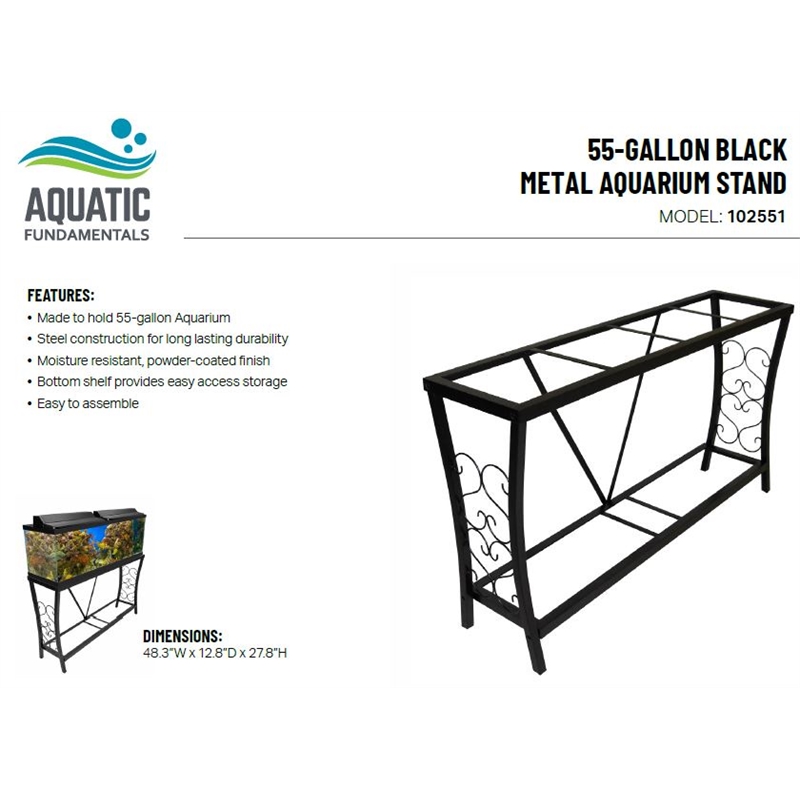 Aquatic Fundamentals 55 Gallon Metal Aquarium Stand