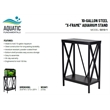 Aquatic Fundamentals 10 Gallon Steel X Frame Aquarium Stand with lower shelf