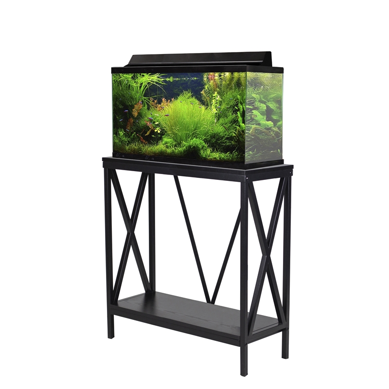 Aquatic Fundamentals 29/37 Gallon Steel X Frame Aquarium Stand with lower shelf