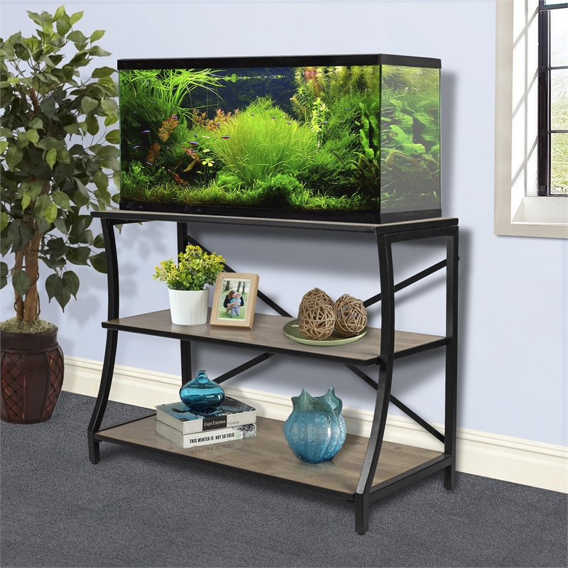 Aquatic Fundamentals 40/55 Gallon 3-Tier Aquarium Stand Swerved Front Leg