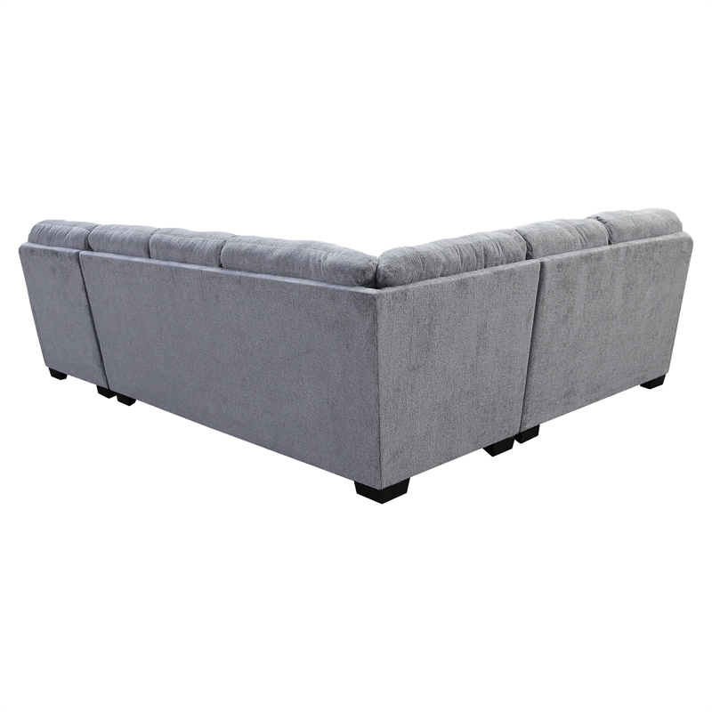 American Furniture Classics Cabral Slate U Shaped Sectional with 6 Throw Pillows