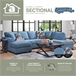 American Furniture Classics Bluebell U Shaped Sectional with 4 Throw Pillows