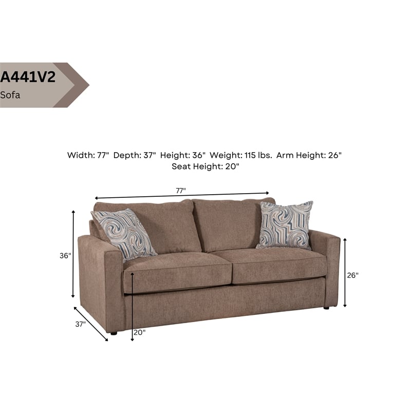 American Furniture Classics Delilah Sofa with 2 Throw Pillows