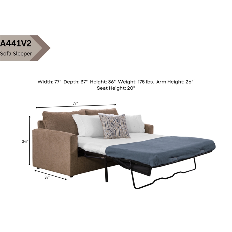 American Furniture Classics Delilah Sleeper Sofa with 2 Throw Pillows