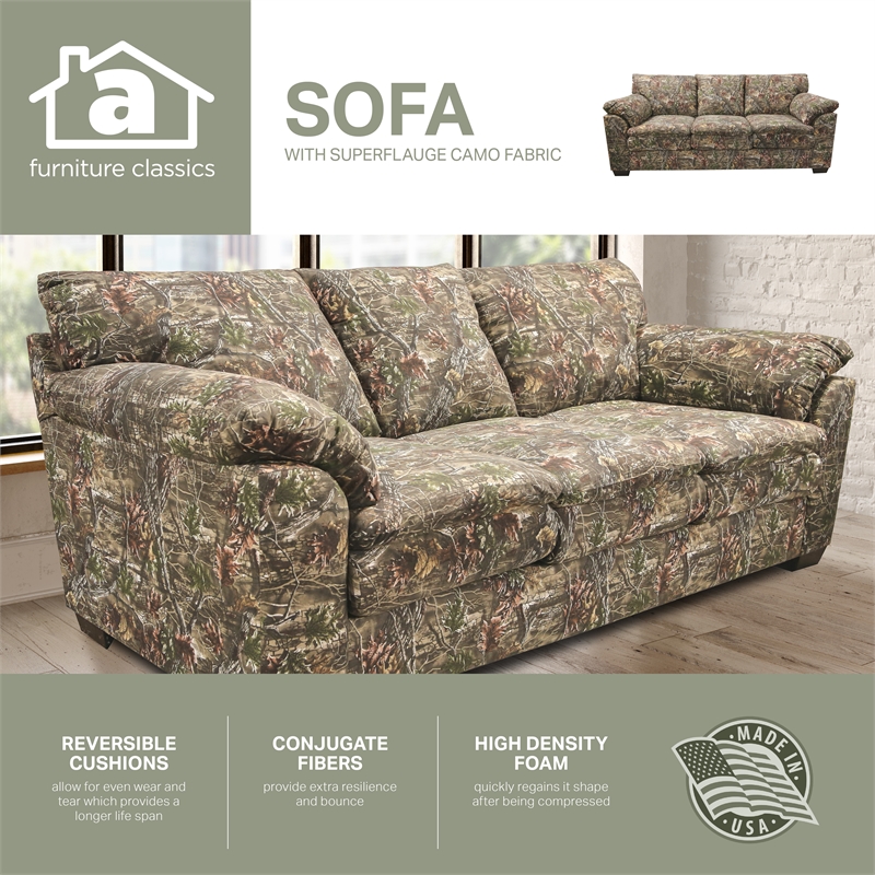 American Furniture Classics Model 8-010-A452V3 Sofa in Superflauge Camo Fabric