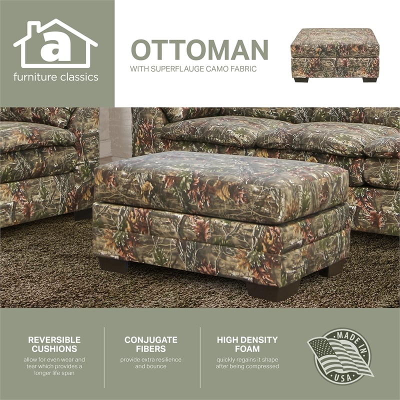 American Furniture Classics Upholstered Ottoman in Superflauge Camo