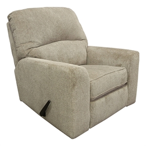 american furniture classics rocker recliner chair in beige polyester