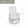 American Furniture Classics Fan Back Swivel Glider in Coastal Gray/White