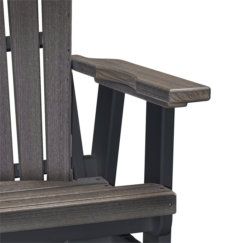 American Furniture Classics Fan Back Swivel Glider in Coastal Gray/Black